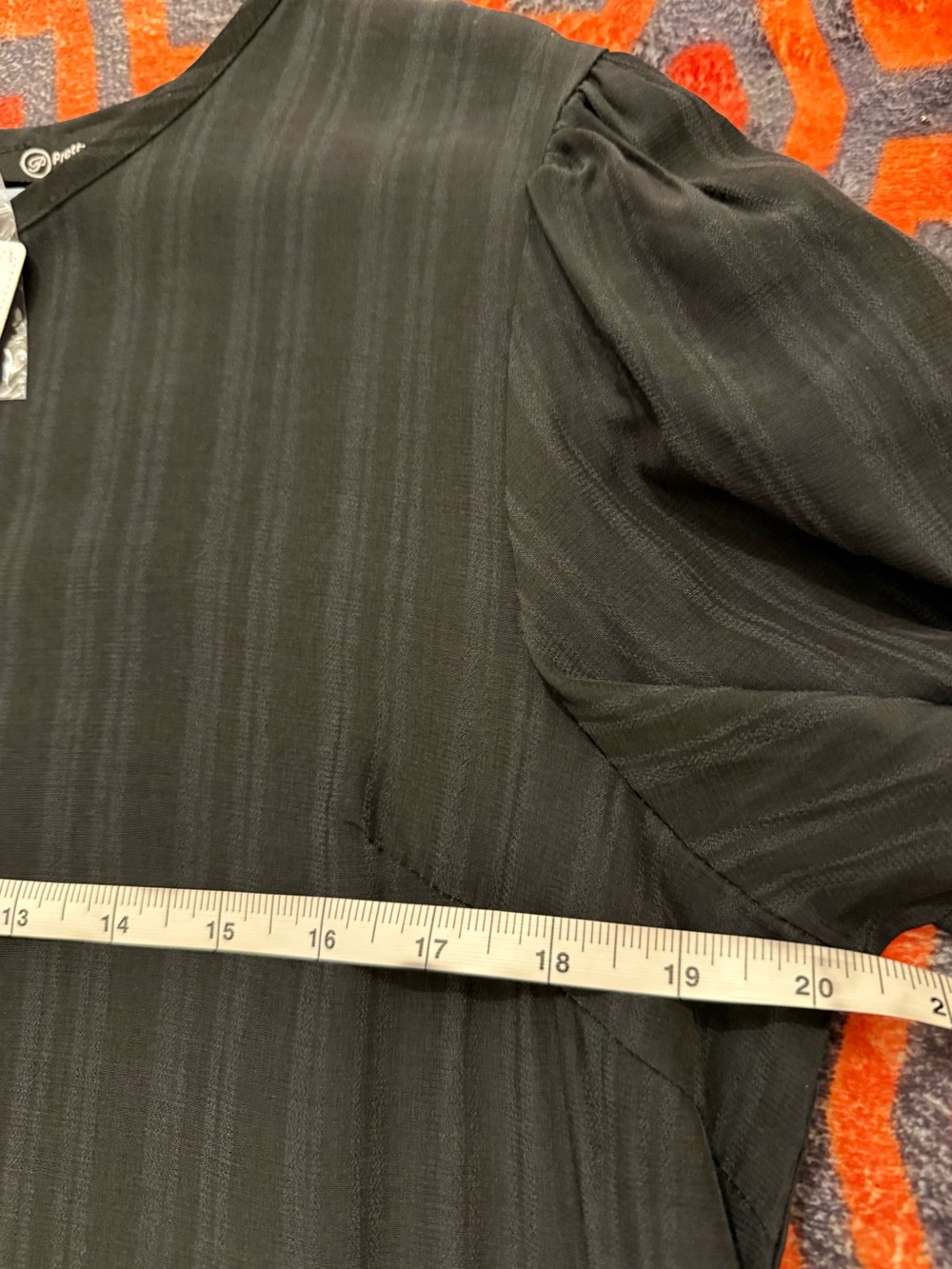 NWT PrettyGarden Black Tiered Maxi Dress Puff Sleeve Size Large - Picture 6 of 8